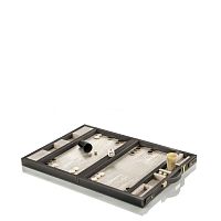 Contemporary backgammon table LEPANTOhomeleatherbrass