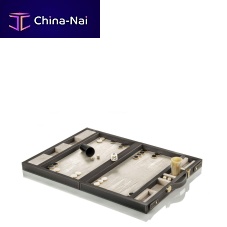 Contemporary backgammon table LEPANTOhomeleatherbrass