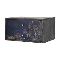 Contemporary bedside table AVANTI SHANGRI-LA solid woodMDFsolid wood base
