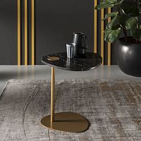 Contemporary side table Hugoakmarblemetal base