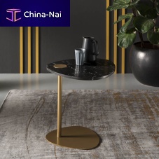 Contemporary side table Hugoakmarblemetal base