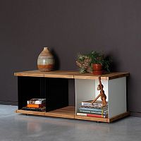 Contemporary shelf YU SET 1oakMDFsheet steel