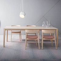 Contemporary dining table SMITHashglasssolid wood base