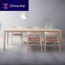 Contemporary dining table SMITHashglasssolid wood base