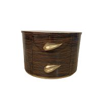 Contemporary bedside table LotusMacassar ebonyMacassar ebony baseoval