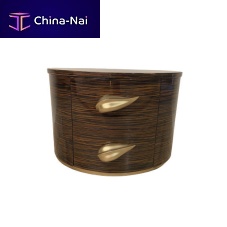 Contemporary bedside table LotusMacassar ebonyMacassar ebony baseoval