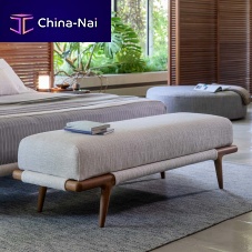 Contemporary bed bench Gaudfabricsolid woodhome