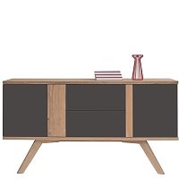 Contemporary chest of drawers Senalesoakglasswith storage compartment