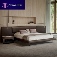 Double bed Framecontemporarywith headboardupholstered