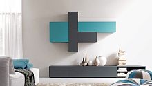 Contemporary living room wall unit CITYLIFE 45lacquered wood