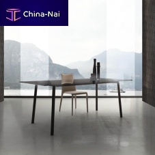 Contemporary table S09.MENELAOglassHPLmelamine