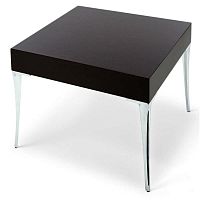 Contemporary table ACCRApolished aluminumlaminatealuminum base