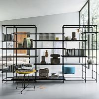Free-standing bookcase PLAINmodularcontemporarylacquered metal