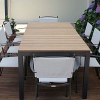 Contemporary table ARIETEteakaluminum baserectangular