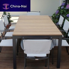 Contemporary table ARIETEteakaluminum baserectangular