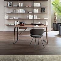 Free-standing desk Scribacontemporarywood veneerwalnut