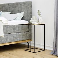 Contemporary bedside table NELAoakmetal baserectangular