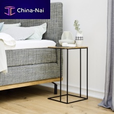 Contemporary bedside table NELAoakmetal baserectangular
