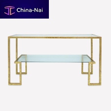 Contemporary sideboard table ALLENglassmetal baserectangular