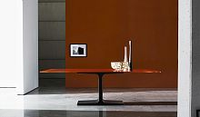 Contemporary dining table PALACEwoodentempered glassfrosted glass