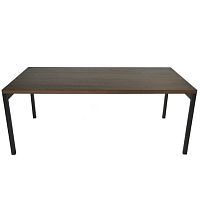 Contemporary table ALDRICK TABLE AND SIDE TABLEoakwengeoak base