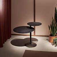 Contemporary side table VAIVENwalnutashmarble base