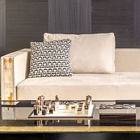 Contemporary chess table TRAFALGARhomeleatherbrass