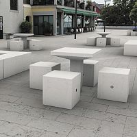 Contemporary table REAengineered stoneengineered stone basesquare