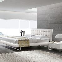 Double bed Bladecontemporaryupholsteredwith upholstered headboard