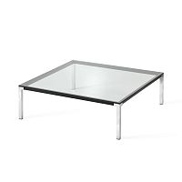Contemporary side table NELI glassmetal basesquare