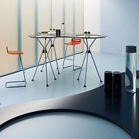 Contemporary high bar table MEETwood veneermelaminefelt