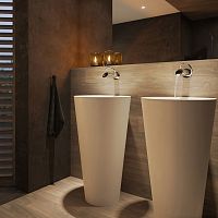 Free-standing washbasin RondoSolid Surfaceresinstone resin