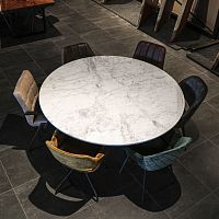Contemporary table marblemetal baserectangular
