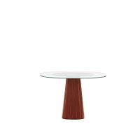 Contemporary table Allure O' Dottempered glasssteel baseround