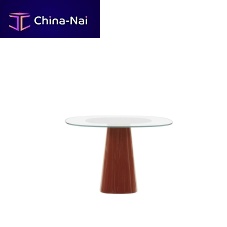 Contemporary table Allure O' Dottempered glasssteel baseround