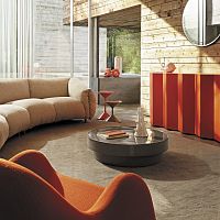 Contemporary coffee table TA.BA.CE.enameled sandstoneporcelain stoneware baseround