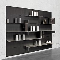 Modular bookcase IWALLcontemporarymetalblack