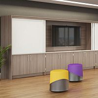 Contemporary multimedia cabinet ACIW serieswith shelvescustomwith concealed casters