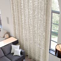 Curtain fabric Duskfloral patternpolyesterlinen