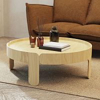 Contemporary coffee table WRAPTashwooden baseround
