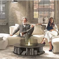Contemporary coffee table Zero Tpowder-coated steelsteel baseround