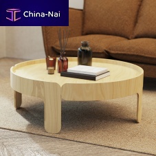 Contemporary coffee table WRAPTashwooden baseround