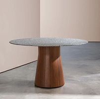 Contemporary table REVERSEwoodirokowooden base