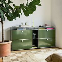 Contemporary sideboard table USM Hallermetalmetal baserectangular