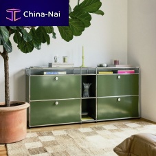 Contemporary sideboard table USM Hallermetalmetal baserectangular