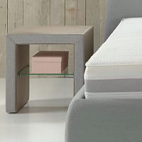 Contemporary bedside table KENTleatherrectangularupholstered