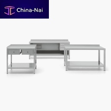 Contemporary table SETstainless steelsheet metalrectangular