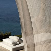 Plain sheer curtain fabric ANDIAPESfor outdoor usefire-retardant