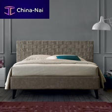 Double bed BASKETcontemporaryupholsteredwith headboard