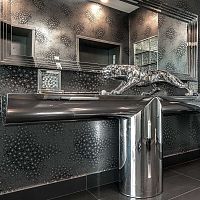 Contemporary sideboard table CONSOLLElacquered glassstainless steel baserectangular